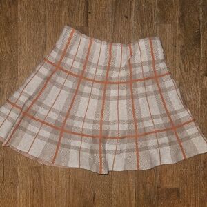 Tommy Bahama Plaid Skater Skirt in Cream and Tan